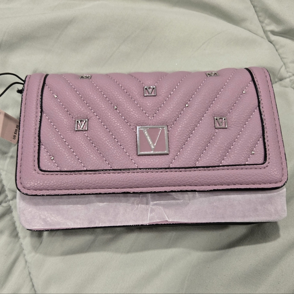 NWT Victoria's Secret Purple Quilted Crossbody Bag and Wallet Set - Picture 10 of 14